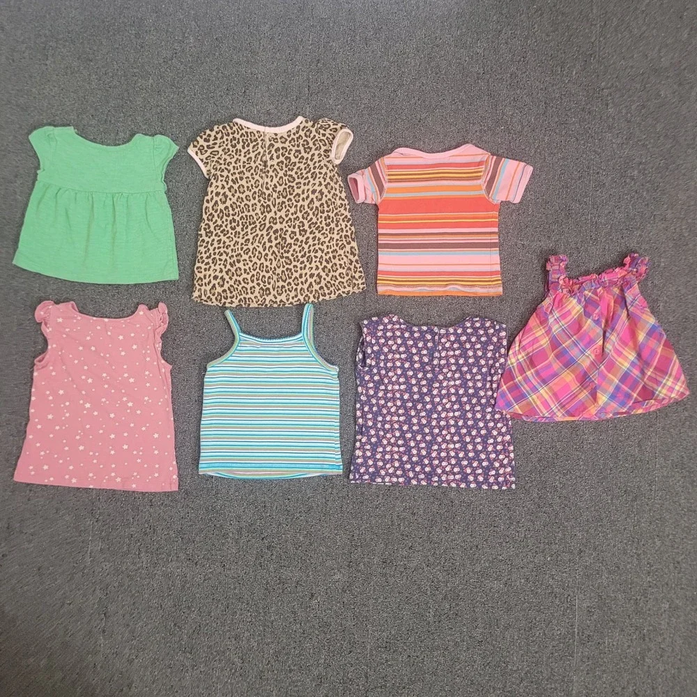 Gap Carters Talbots 12-24M Top Bundle Baby Girl Floral Plaid Leopard 7pc Lot